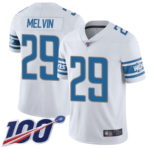 Detroit Lions Limited White Men Rashaan Melvin Road Jersey NFL Football #29 100th Season Vapor Untouchable->youth nfl jersey->Youth Jersey